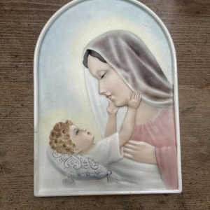 MADONNA BAMBINO PIASTRA IGNI