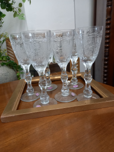 6 BICCHIERI CRISTALLO MOLATI VINTAGE